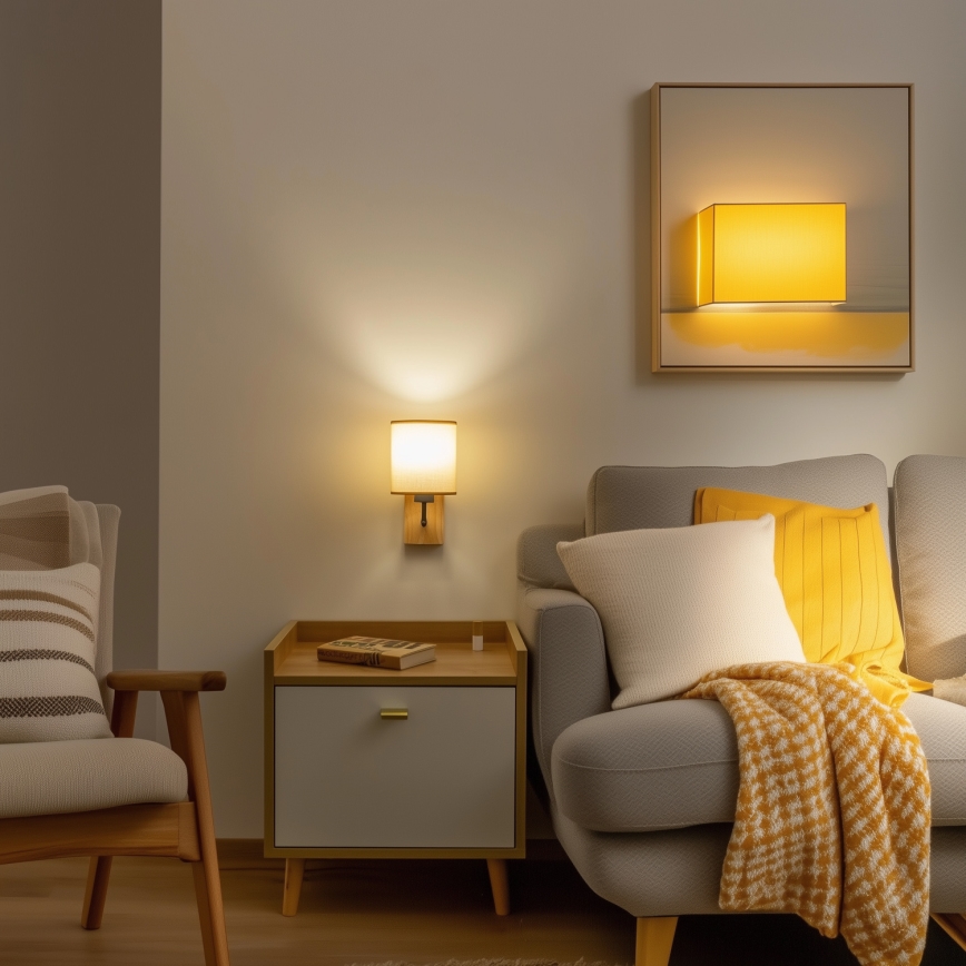 Brilagi - Wandlamp NUBILA WOOD 1xE27/25W/230V eiken/lichtbruin