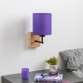 Brilagi - Wandlamp NUBILA WOOD 1xE27/25W/230V eiken/paars