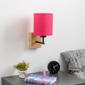 Brilagi - Wandlamp NUBILA WOOD 1xE27/25W/230V eiken/roze