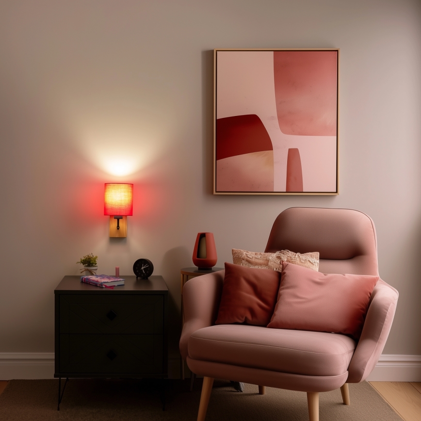 Brilagi - Wandlamp NUBILA WOOD 1xE27/25W/230V eiken/roze