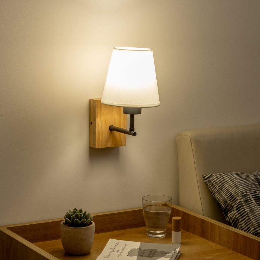 Brilagi - Wandlamp NUBILA WOOD 1xE27/25W/230V eiken/wit
