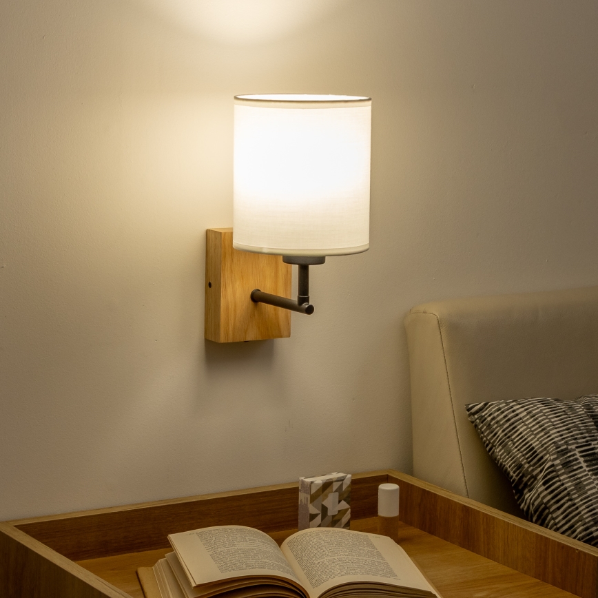 Brilagi - Wandlamp NUBILA WOOD 1xE27/25W/230V eiken/wit