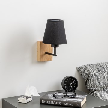 Brilagi - Wandlamp NUBILA WOOD 1xE27/25W/230V eiken/zwart