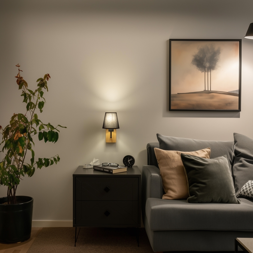 Brilagi - Wandlamp NUBILA WOOD 1xE27/25W/230V eiken/zwart