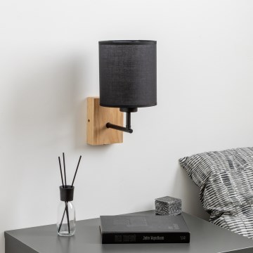 Brilagi - Wandlamp NUBILA WOOD 1xE27/25W/230V eiken/zwart