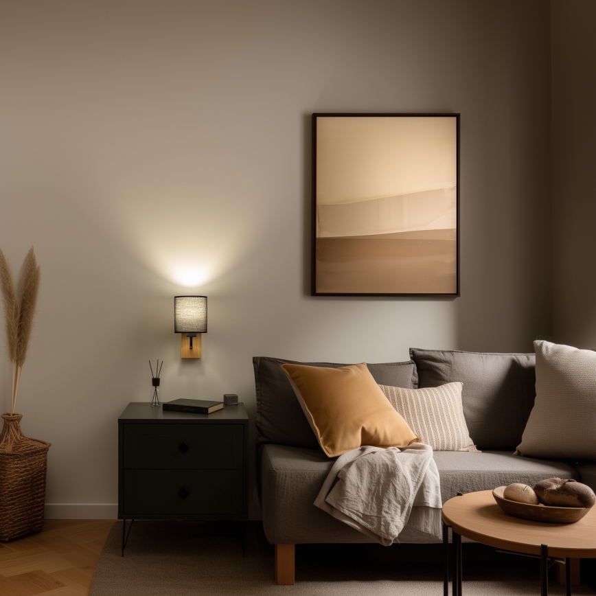 Brilagi - Wandlamp NUBILA WOOD 1xE27/25W/230V eiken/zwart