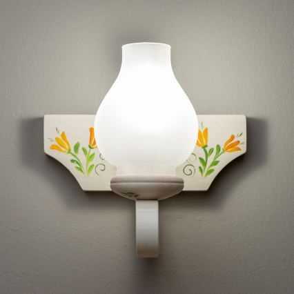 Brilagi - Wandlamp QUEEN 1xE14/40W/230V beuken/crème