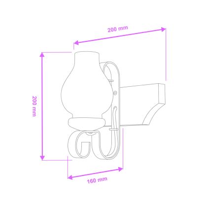 Brilagi - Wandlamp QUEEN 1xE14/40W/230V beuken/crème