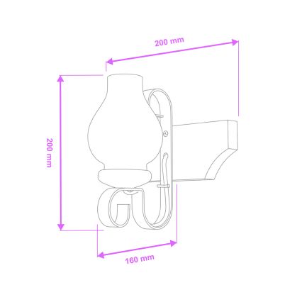 Brilagi - Wandlamp QUEEN 1xE14/40W/230V beuken