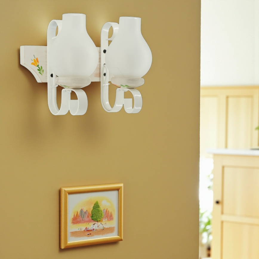 Brilagi - Wandlamp QUEEN 2xE14/40W/230V beuk/crème