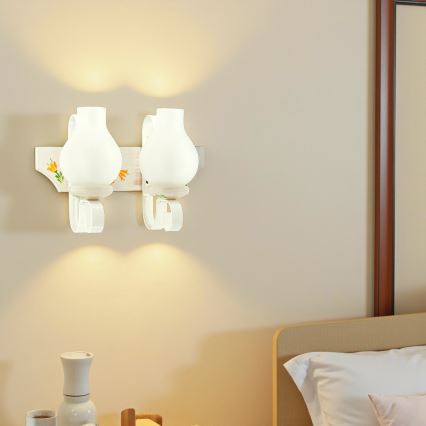 Brilagi - Wandlamp QUEEN 2xE14/40W/230V beuk/crème