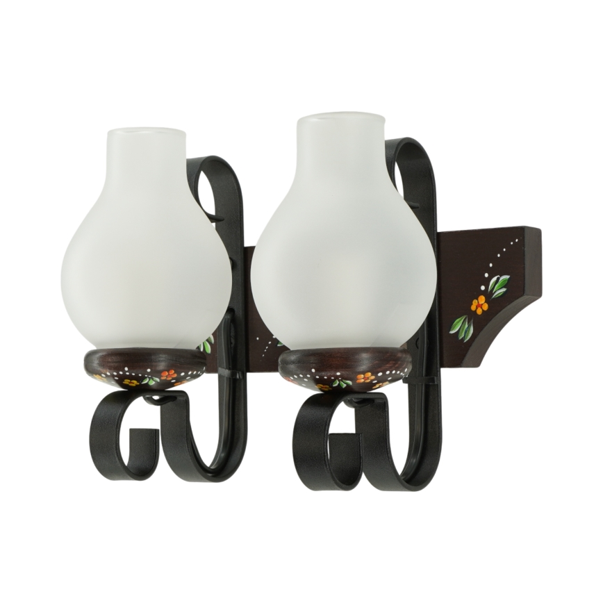 Brilagi - Wandlamp QUEEN 2xE14/40W/230V beuk/wenge