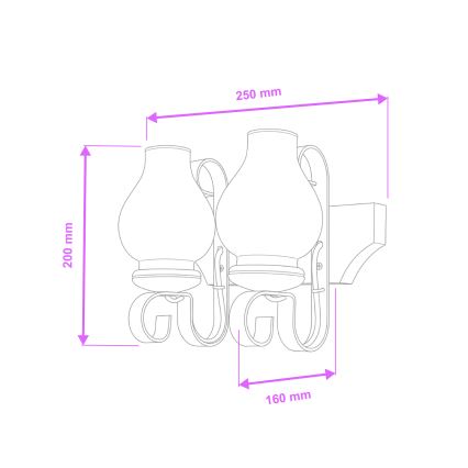 Brilagi - Wandlamp QUEEN 2xE14/40W/230V beuken