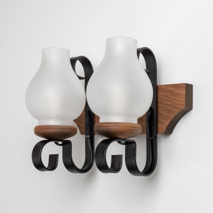 Brilagi - Wandlamp QUEEN 2xE14/40W/230V beuken/walnoot