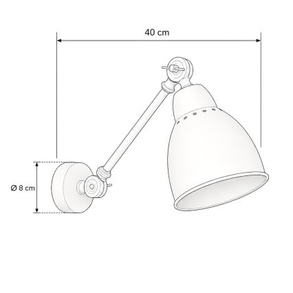 BRILAGI - Wandlamp QUILL 1xE27/40W/230V 40 cm wit