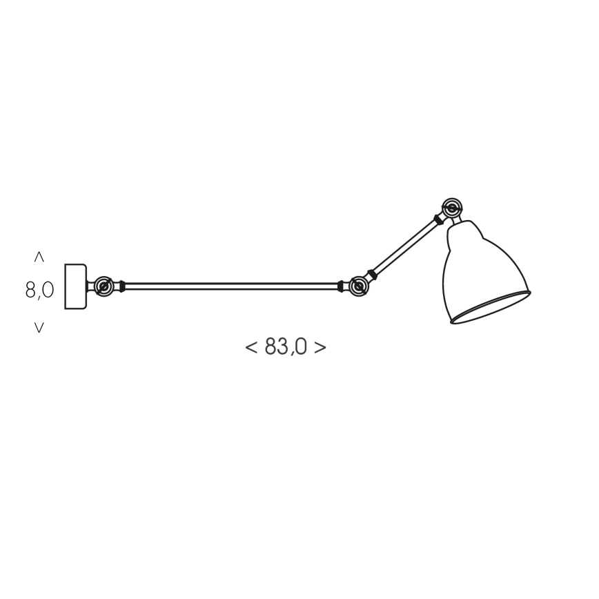 Brilagi - Wandlamp QUILL 1xE27/40W/230V 83 cm zwart