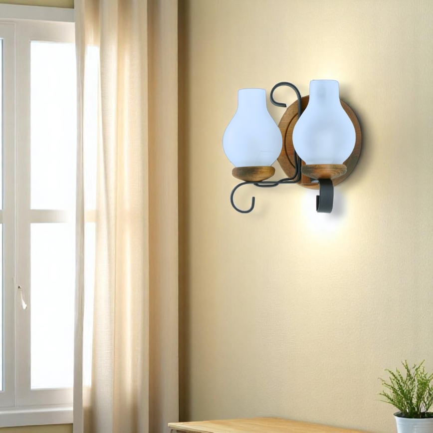 Brilagi - Wandlamp ROATA APLICA 2xE14/40W/230V beuken