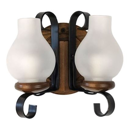 Brilagi - Wandlamp ROATA APLICA 2xE14/40W/230V beuken/walnoot