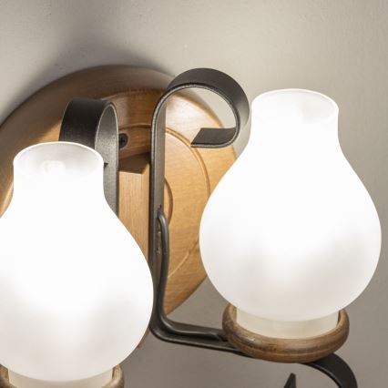 Brilagi - Wandlamp ROATA APLICA 2xE14/40W/230V beuken/walnoot