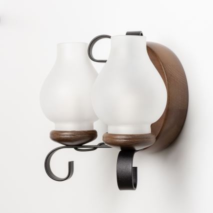 Brilagi - Wandlamp ROATA APLICA 2xE14/40W/230V beuken/walnoot