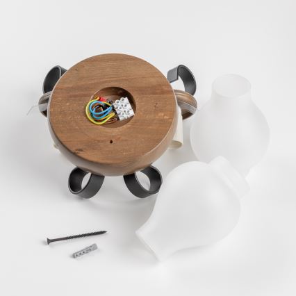 Brilagi - Wandlamp ROATA APLICA 2xE14/40W/230V beuken/walnoot