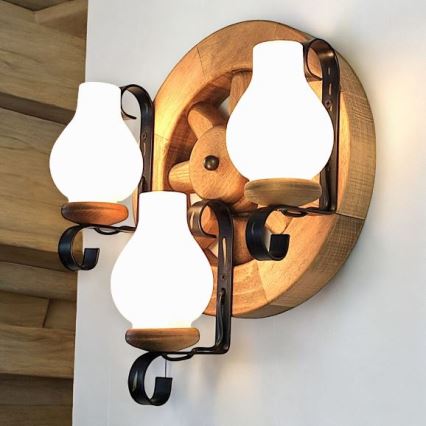 Brilagi - Wandlamp ROATA APLICA 3xE14/40W/230V beuken