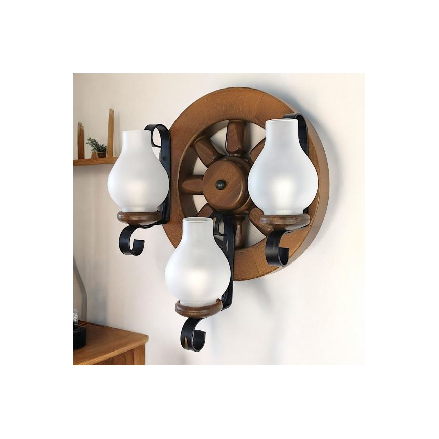 Brilagi - Wandlamp ROATA APLICA 3xE14/40W/230V beuken/walnoot