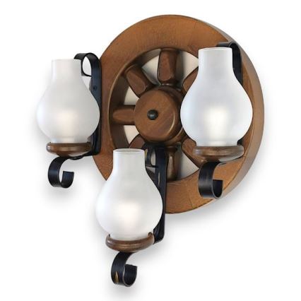 Brilagi - Wandlamp ROATA APLICA 3xE14/40W/230V beuken/walnoot