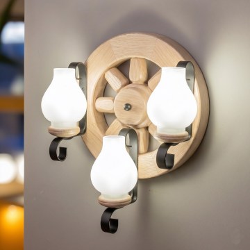 Brilagi - Wandlamp ROATA APLICA 3xE14/40W/230V eiken