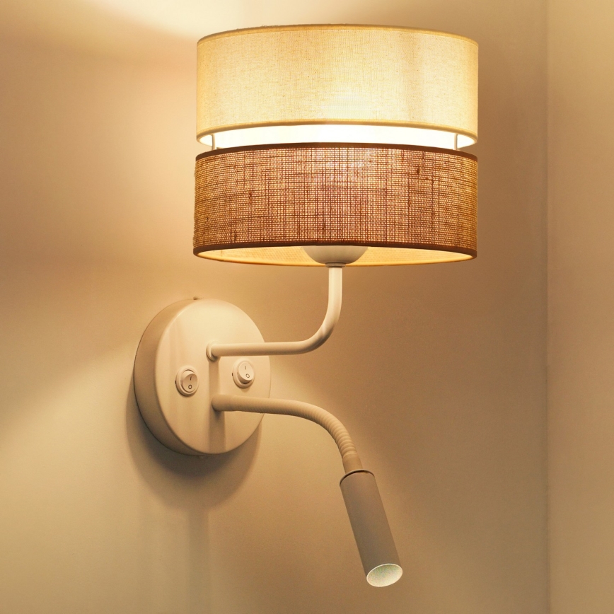 Brilagi - Wandlamp ROYAL YUTE 1xE27/15W/230V + 1xG9/6W beige/crème/wit