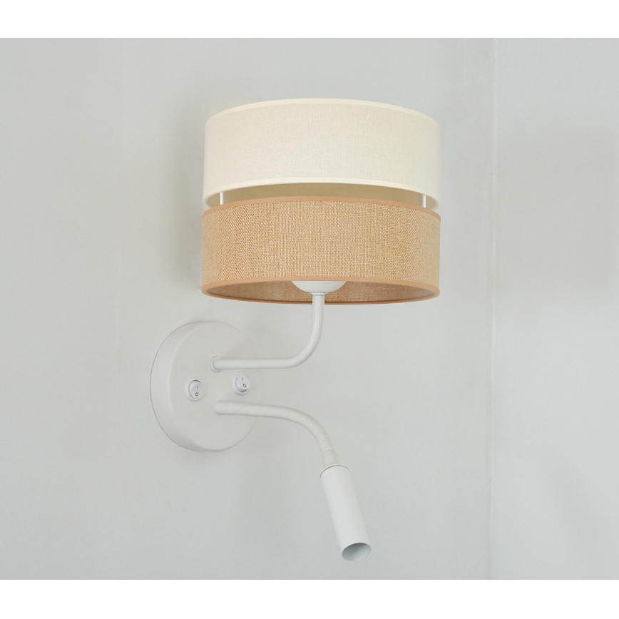 Brilagi - Wandlamp ROYAL YUTE 1xE27/15W/230V + 1xG9/6W beige/crème/wit