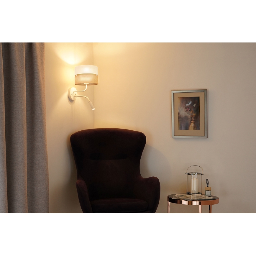 Brilagi - Wandlamp ROYAL YUTE 1xE27/15W/230V + 1xG9/6W beige/crème/wit