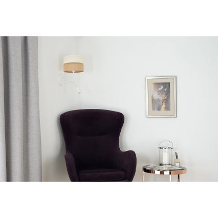 Brilagi - Wandlamp ROYAL YUTE 1xE27/15W/230V + 1xG9/6W beige/crème/wit
