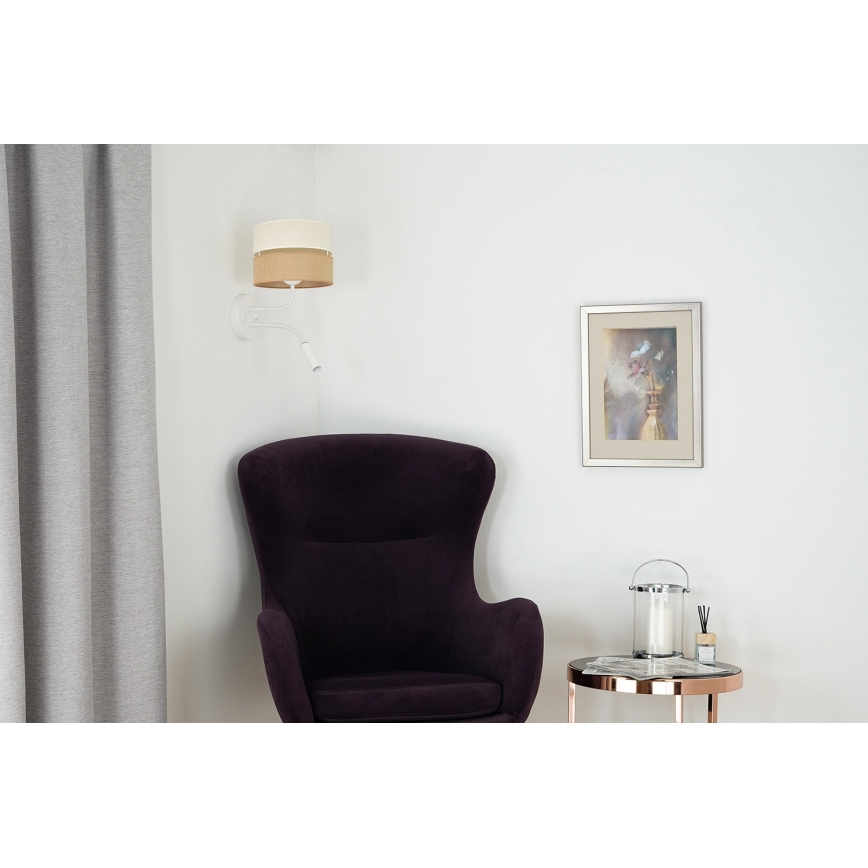 Brilagi - Wandlamp ROYAL YUTE 1xE27/15W/230V + 1xG9/6W beige/crème/wit
