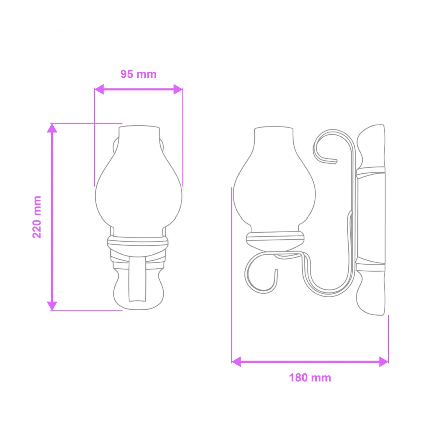 Brilagi - Wandlamp RUSTIC 1xE14/40W/230V beuken/walnoot