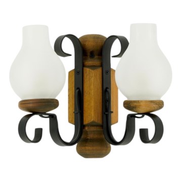 Brilagi - Wandlamp RUSTIC 2xE14/40W/230V beuken/walnoot