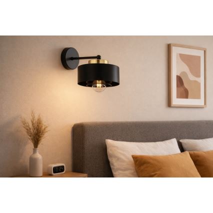 Brilagi - Wandlamp SPRING 1xE27/60W/230V zwart/goud