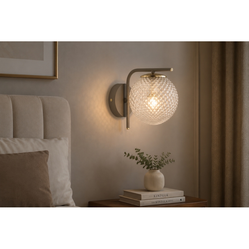 Brilagi - Wandlamp STELLA 1xE27/60W/230V beige/goud