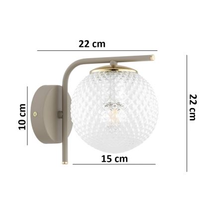 Brilagi - Wandlamp STELLA 1xE27/60W/230V beige/goud