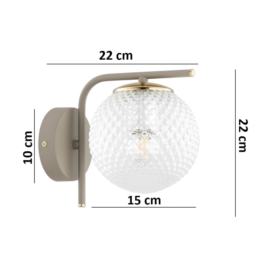 Brilagi - Wandlamp STELLA 1xE27/60W/230V beige/goud