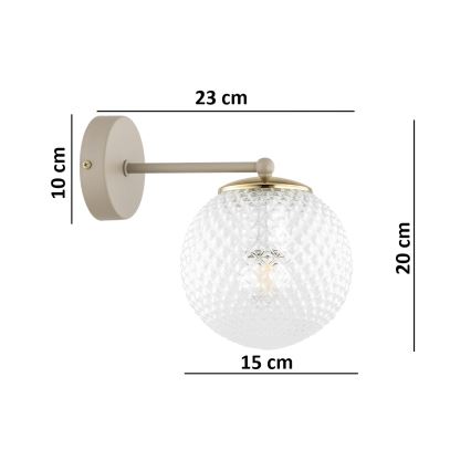 Brilagi - Wandlamp STELLA 1xE27/60W/230V beige/goudkleurig