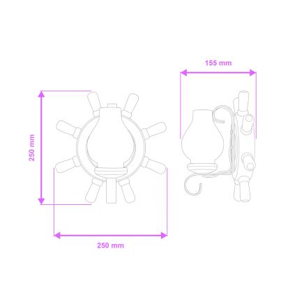Brilagi - Wandlamp TIMONA 1xE14/40W/230V beuken/walnoot