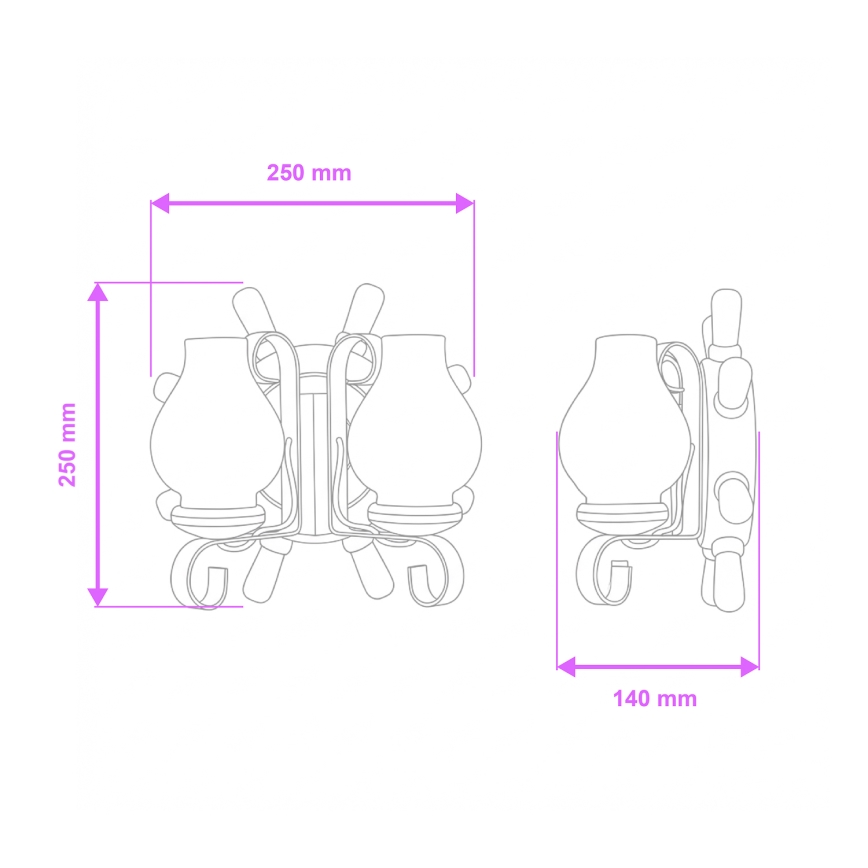 Brilagi - Wandlamp TIMONA 2xE14/40W/230V beuken