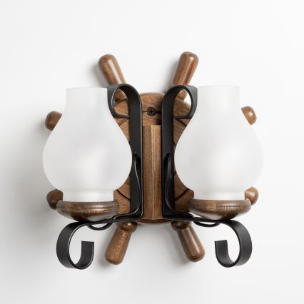 Brilagi - Wandlamp TIMONA 2xE14/40W/230V beuken/walnoot