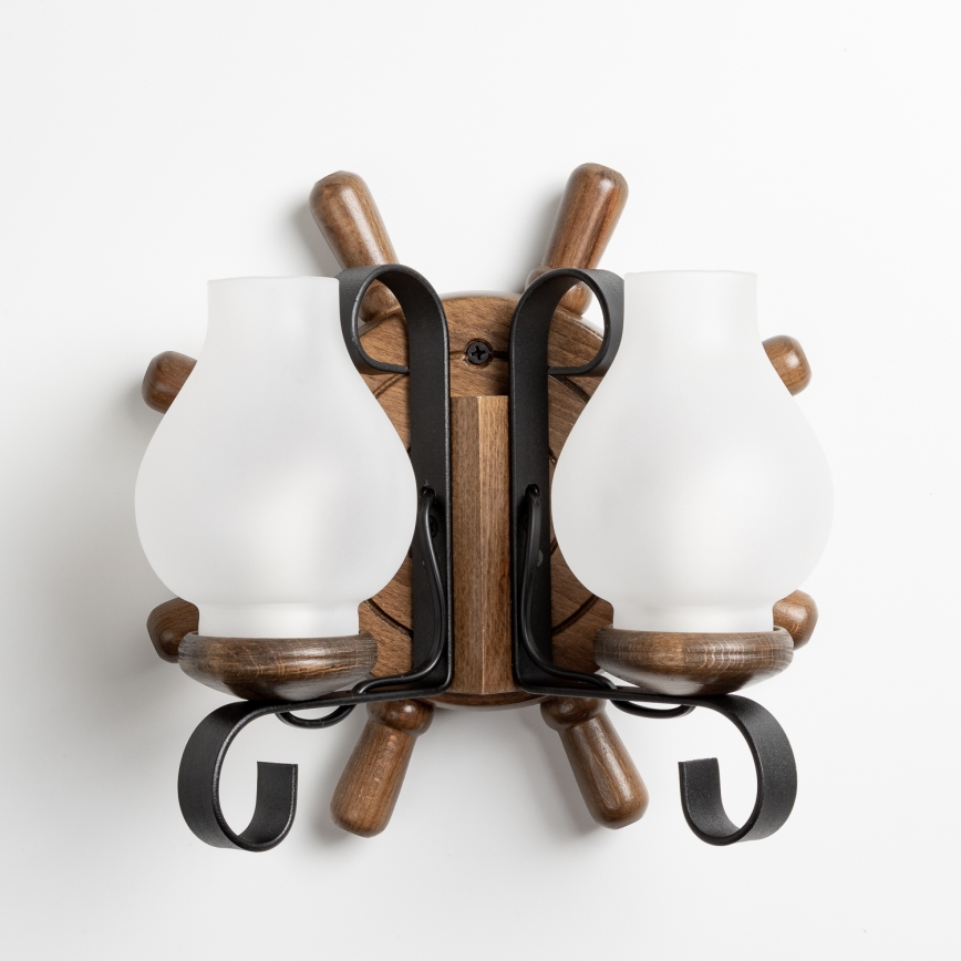 Brilagi - Wandlamp TIMONA 2xE14/40W/230V beuken/walnoot