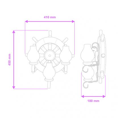 Brilagi - Wandlamp TIMONA 3xE14/40W/230V beuken