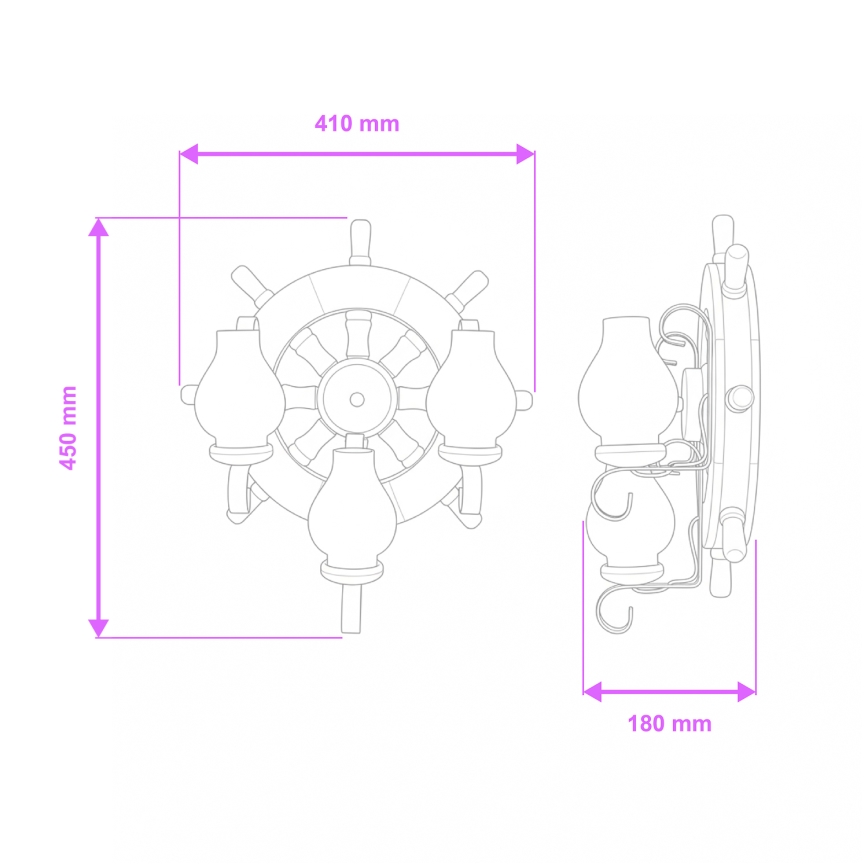 Brilagi - Wandlamp TIMONA 3xE14/40W/230V beuken