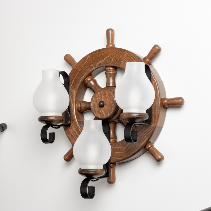 Brilagi - Wandlamp TIMONA 3xE14/40W/230V beuken/walnoot