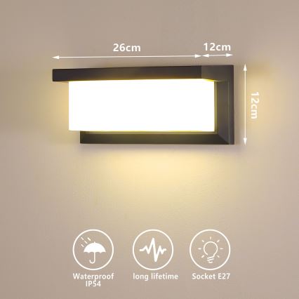Brilagi - Wandlamp voor buiten BRICKY 1xE27/60W/230V antraciet IP54