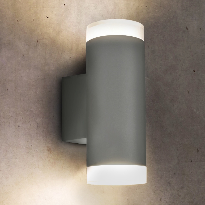 Brilagi - Wandlamp voor buiten MATERA 2xGU10/30W/230V grijs IP54
